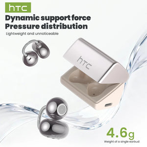 HTC AI Translator Wireless Earbuds NE67 Bluetooth Earphones Portable  Headphones Comfort Earclip with a Hanging Chain MP3