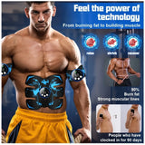 USB Rechargeable Wireless Fat-Burning Belt EMS Ab Trainer & Rechargeable Muscle Stimulator for Six-Pack Abs, Home Gym Fitness