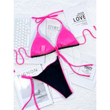 Sexy 7 Colors Halter Brazilian Bikini Female Swimsuit Women Swimwear Two-Pieces Bikini Set Bather Bathing Suit Swim Lady V3860