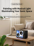 Mini Transparent Bluetooth Speaker Wireless Powerful Bass Music Box Soundbar with Colorful Atmosphere Light Support TF Card Play