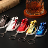 Innovative Personalized Basketball Shoe Keychain Lighter, Stylish Inflatable Windproof Jet Lighter Bag Hanging Ornament for Men