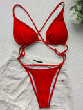Sexy Extreme Mini Micro String Women Swimwear One Piece Swimsuit Female Cross Backless Monokini High Cut Bathing Suit Swim Lady