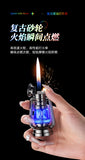 Retro Glow in The Dark Horse Light Inflatable Lighter with Grinding Wheel Inflatable Transparent Chamber LED Color Light Lighter