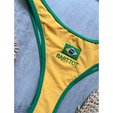 Brazilian Flag Halter Bikini Female Swimsuit Women Swimwear Two-Pieces Bikini Set High Leg Cut Bather Bathing Suit Swim V8369