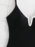 2025 Splicing Underwired V-Bar Women Micro Thong Swimwear One Piece Swimsuit Female Backless Monokini High Cut Bathing Suit Swim