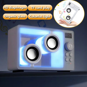 Mini Transparent Bluetooth Speaker Wireless Powerful Bass Music Box Soundbar with Colorful Atmosphere Light Support TF Card Play