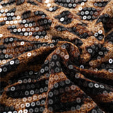 Shestyle V Neck Sequin Mini Sexy Dress Women Backless Sleeveless Halter Leopard Sheath Skinny Party Outfits Dot Brown Wild 2025