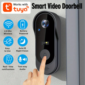 Tuya WiFi Home Smart Video doorbell Outdoor bidirectional HD door eye camera 1080P support SD card cloud storage waterproof