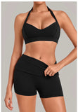Halter Yoga Bra Women's Backless Sports Fitness Underwear Breathable Runnings Push Up Crop Top Female Yoga Workout Underwear