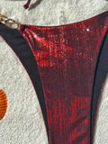 Shiny Metal Chains Rhinestone Diamond Bikini Female Swimsuit Women Swimwear Two-pieces Bikini Set Halter Bathing Suit Swim Lady