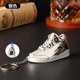 Innovative Personalized Basketball Shoe Keychain Lighter, Stylish Inflatable Windproof Jet Lighter Bag Hanging Ornament for Men