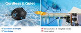 INSE Y10 Cordless Robotic Pool Cleaner,90 Mins Runtime,Self-Parking, for Above/Inground Pools Up to 65ft/1100 Sq.Ft (Black))