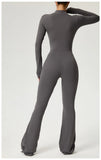 TRY TO BN Women's Fitness Jumpsuit Long Sleeve Zipper High Strength Yoga Bodysuit For Gym Workout Sportswear One Piece Clothing