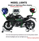 1:9 Scale H2R Motorcycle Model Toy Car Alloy Body Ignitable Start Spray Motor Models Shock Absorption Vehicles