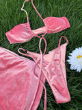 ZRTAK 3 Piece Bikini Set with Cover Up Swimsuit Women Sexy Bikinis Thongs Bathing Suit Biquini Beachwear Swimwear Bikini Sets