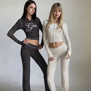 Iamgia New Front Shoulder Slim Fit Letter Printed Open Line Design Slim Fit Hooded Zipper Short Jacket Pants Set