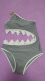 Women Sexy Shark Connected With Decorative Chain Swimwear Sexy Gather Backless Split Bathing Bodysuit Swimming Suit Beach Wear