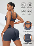 Sexy With V-shaped Exposed Waist Women's Summer Jumpsuits Fitness Daily Wear Casual Yoga Workout Jumpsuits