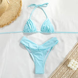 New Sexy Bikini Women Print  Bikini Set Halter Backless Swimsuit Swim Wear Biquini Dot biquini female Beachwear Sexy Bikini Set