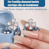 New Elegant Flower Shaped Headphone Rhinestones Buckles Clip On Attachment For FreeClip 1 2 Zircons Embellishment