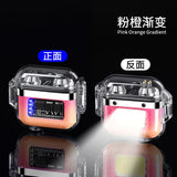 Waterproof Lighter Double Arc Mini Electronic Windproof Lighter Electric Transparent USB Rechargeable Lighters Outdoor Camping