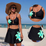 VigoBreviya Pink Skirt Tankini Set For Women High Waist Bikini Swimwear Female 2026 Floral Print Two Piece Swimsuit Bathing Suit