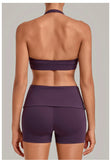 Halter Yoga Bra Women's Backless Sports Fitness Underwear Breathable Runnings Push Up Crop Top Female Yoga Workout Underwear