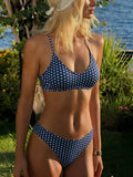 Sexy Polka Dot Print Bikini Set for Women Quick Dry Low Waist Push Up Swimwear Beach Vacation Bathing Suits for Females