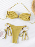 Miyouj Push Up Swimwear High Cut Bikinis Sexy Two Piece Suits Solid Bikini Set New Swimsuits String Bathsuit 2026 Swimsuit