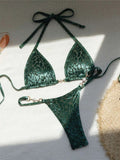 S - XL Sexy Mini Micro Thong Leopard Bikini Female Swimsuit  Women Swimwear Two-piece Bikini set Bather Bathing Suit Swim V5207P