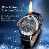 New Trendy Metal Gas Watch Lighter Men Outdoor Windproof Portable Rechargeable Lighter Fashion and Cool Personality Gift