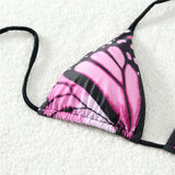 S - XL Sexy Two-Pieces Bikini Set Bather Bathing Suit Swim Printed Halter Padded Bikini Female Swimsuit Women Swimwear V4910