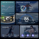 All Size（6-14） Smart Ring for Women Men Healthy Heart Rater Blood pressure Monitor Waterproof Take Photo Control Smartring Sport