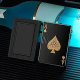 Creative Playing Cards Ace of Spades Lighter Windproof Poker Design Refillable Butane Lighter Fun Toy for Smoking Accessories
