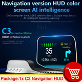 With Navigation GPS OBD2 Speedometer C3 HUD Car Electronic Auto Projector HUD Protable Head Up Display Car Accessories