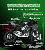 1:9 Scale H2R Motorcycle Model Toy Car Alloy Body Ignitable Start Spray Motor Models Shock Absorption Vehicles