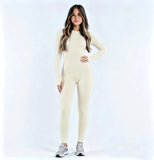 Sports Overall Bodysuit Women Seamless Jumpsuit Gym One-piece Suit Workout Outfits Backless Yoga Tights Long Sleeve Activewear