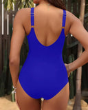 S - XXL Twist Front V Neck One Piece Swimsuit Women Swimwear Female Slim Monokini Backless Bathing Suit Swim Beachwear Bodysuit