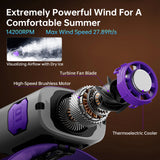 MUXNW Ventilador Waistban Rechargeable Clip-On Waist Fan with Ice Cooling Plate, 8000mAh Portable Hands-free Belt Fan for Campin