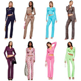 Iamgia New Front Shoulder Slim Fit Letter Printed Open Line Design Slim Fit Hooded Zipper Short Jacket Pants Set
