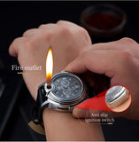 New Trendy Metal Gas Watch Lighter Men Outdoor Windproof Portable Rechargeable Lighter Fashion and Cool Personality Gift