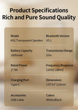 Mini Transparent Bluetooth Speaker Wireless Powerful Bass Music Box Soundbar with Colorful Atmosphere Light Support TF Card Play