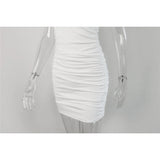Sexy Halter Backless Bodycon Dress Sleeveless Ruched Slim Mini Dress For Women Party Tight Sundress Clubwear Vestidos Lady D214