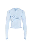 new shoulder letter printed open thread design slim fit hooded zipper short jacket shorts set