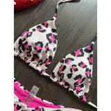Leopard Extreme String Mini Micro Thong Bikini Female Swimsuit Women Swimwear Two-Pieces Bikini Set Bather Bathing Suit V5072