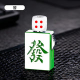 Rotating Dice Mahjong Stereoscopic Design Windproof Red Flame Butane Gas Lighter Pull down Ignition Outdoor Fun Lighters