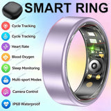 Smart Ring Women Men Heart Rate Blood Oxygen Sleep Health Monitor Camera Control IP68 Waterproof Fashion Sport Ring Holiday Gift