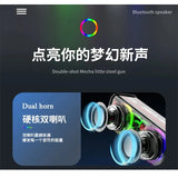 V8 Transparent Mecha Speakers Bluetooth 5.0 Wireless Double Bass Diaphragm Subwoofer Music TWS RGB Light Mini Party Loudspeaker