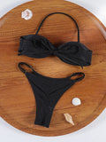 ZRTAK Sexy Lace Bordered Bikini Micro Thongs Bathing Suit Swimsuit Women Biquini Bandage Beachwear Swimwear 2 Piece Bikini Sets