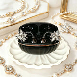 Fashion OWS Clip On Earbuds ENC Clear Call Low Latency Bluetooth Headphones with Free Rhinestone Butterfly Accessories